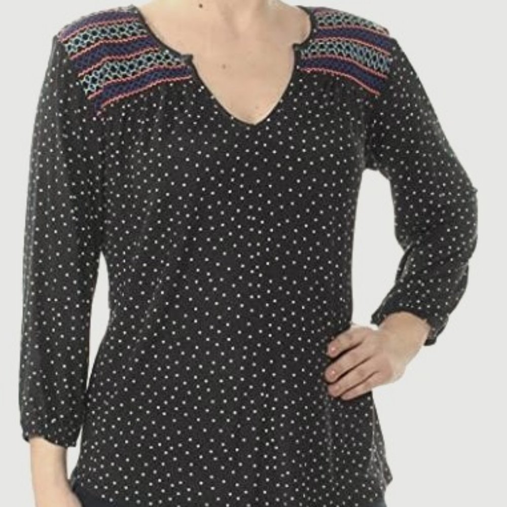 Sanctuary Anabelle Black Peasant top, size small